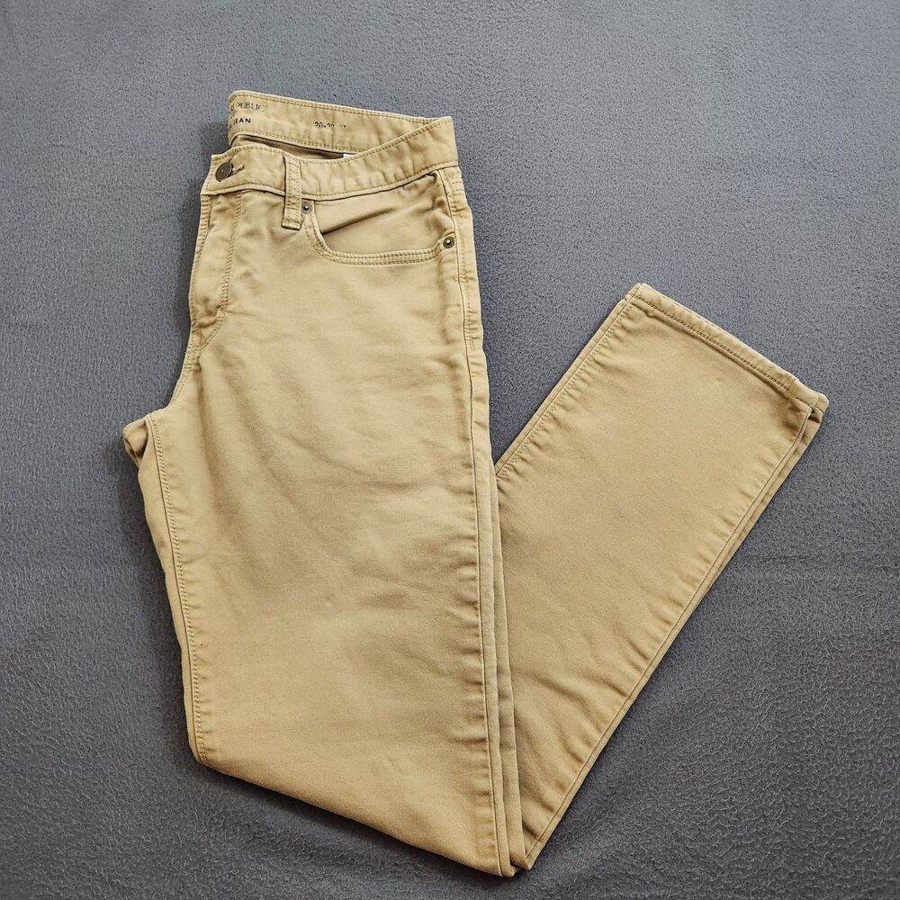 Banana Republic Mens 30x32 (31x29.5) Khaki Slim Stretch Preppy Traveler Jean